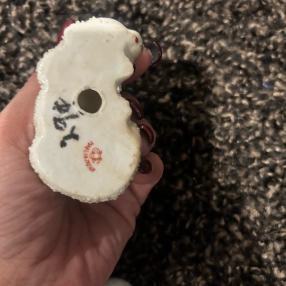 1950s Vintage Ucagco Spaghetti Textured Cat Green Glass Eyes Hand-Painted Japan - Picture 3 of 3